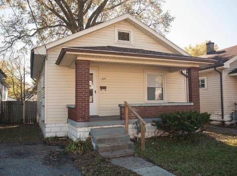 Single-family home with a covered front porch